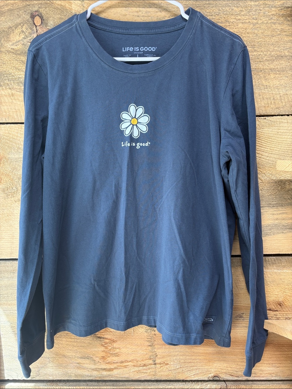 Life Is Good Long-Sleeve Crusher Tee - Navy - Picture 1 of 7